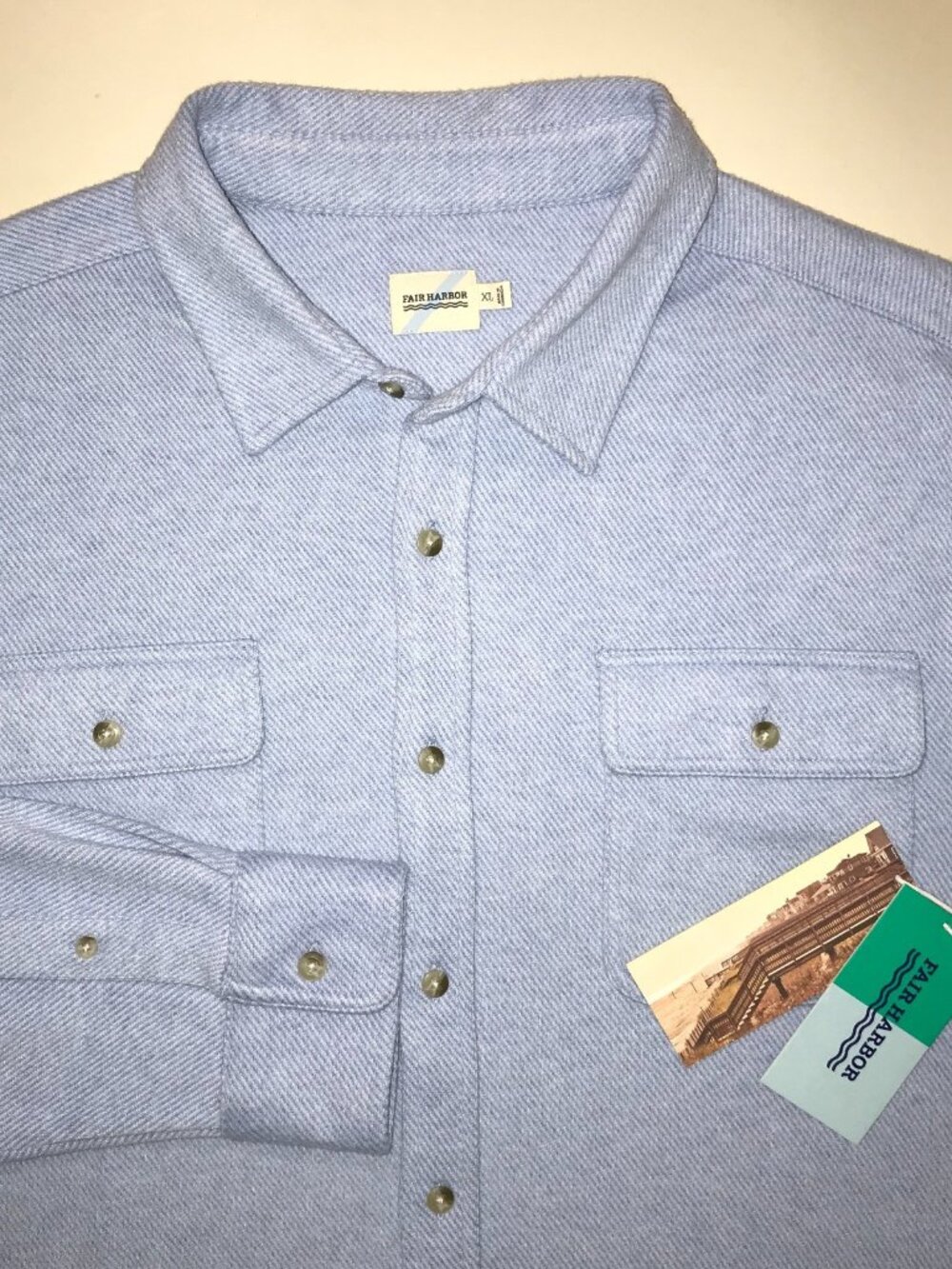 Men's Fair Harbor Dunewood Ultra Stretch Flannel Button Up Shirt-Size: XL